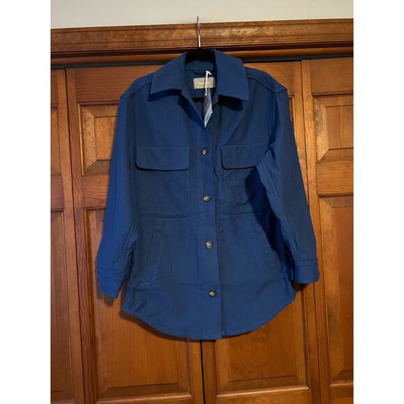 NWT Everlane Women's Oversized Shirt Jacket Shacket Long Sleeve Deep Blue Size M - Picture 3 of 10